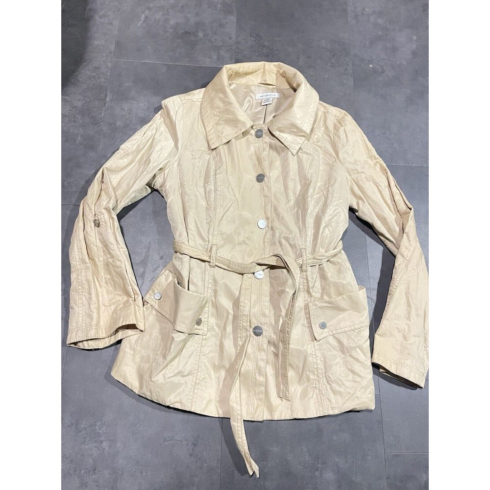 Liz Claiborne  Tan‎ Trenchcoat Style Jacket Size L